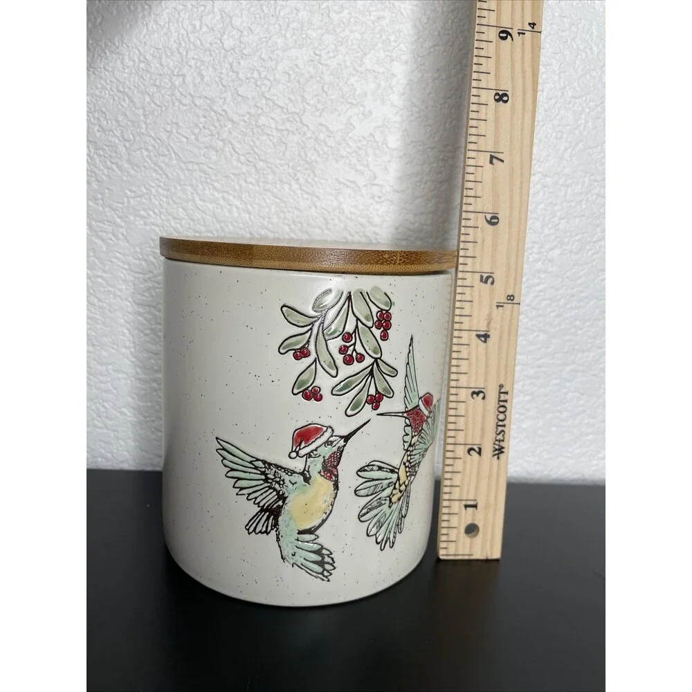Eli & Ana  Christmas Holiday Hummingbird Canister with lid